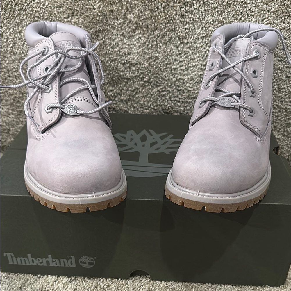 Timberland Light Gray Lace-Up Boots